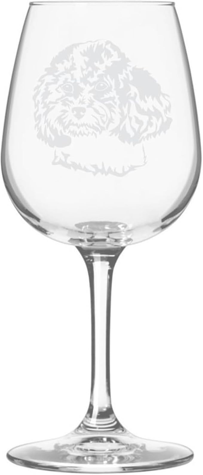 Etched Laser Art Personalized Dog Themed Etched Wine Glass - Custom Dog Breed Wine Glasses, Ideal for Pet Lovers, Unique Birthday Gift for Men & Women, Personalized Gift - Toy Poodle, 12.75 oz