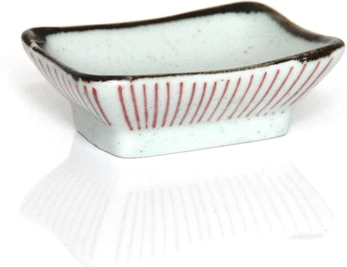HEXEH Salad Plate Ceramic Appetizer Plates 3.35 Inch Japanese Style Dipping Sauce Dishes Rectangle Soy Sauce Dipping Bowls Dessert Sushi Sauce Seasoning Dish Plastic Plate (Color : Pink)
