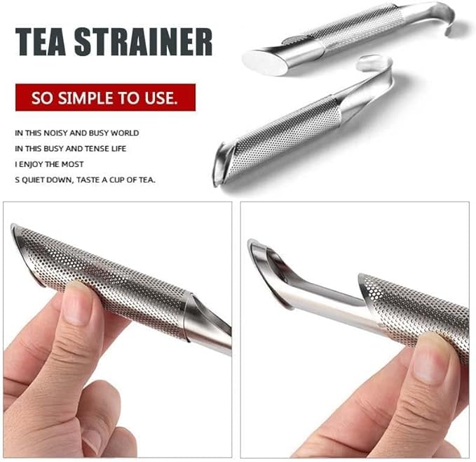 Stainless Steel Tea Diffuser, 2025 New Stainless Steel Tea Infuser, Mesh Strainer with Hanging Hook Handle, Tea Bags for Loose Leaf Tea, Tea Artifact Creative Pipe (1 PCS)