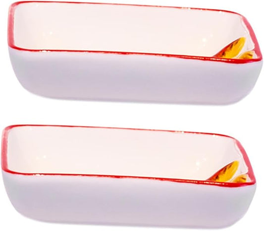 2pcs Ceramic Mushroom Seasoning Dish Appetizer Sauce Plate Seasoning Plate for Mushroom Party