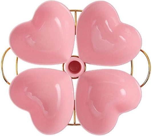 Dip Bowls,Snack Plate Appetizer Plate Ceramic Tableware Household Seasoning Plate Dipping Sauce Plate Fruit Plate Snack Bowl with Bracket Sauce Dishh (Color : B)