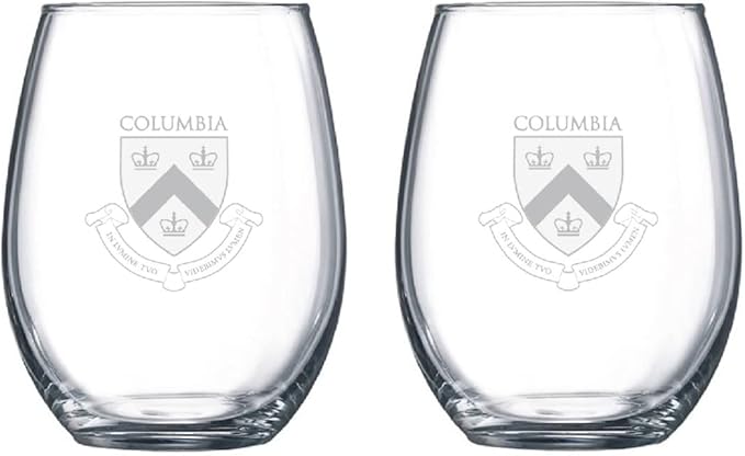 Satin Frost Logo Wine or Beverage Glass Set of 2 (Columbia)