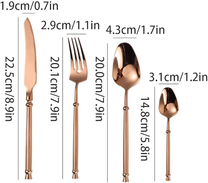 Exquisite Stainless Steel Cutlery Set Knife Fork Spoon Silverware Set Mirror Polished Flatware Set Kitchen Utensils Dessert Spoon Practical