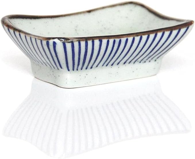GeRRiT Snack Serving Dishes Ceramic Appetizer Plates 3.35 Inch Japanese Style Dipping Sauce Dishes Rectangle Soy Sauce Dipping Bowls Dessert Sushi Sauce Seasoning Dish Dessert Dishes