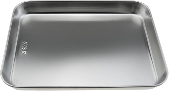 304 Stainless Steel Tray, 9" x 6.7" x 1", Flat Bottom Tray