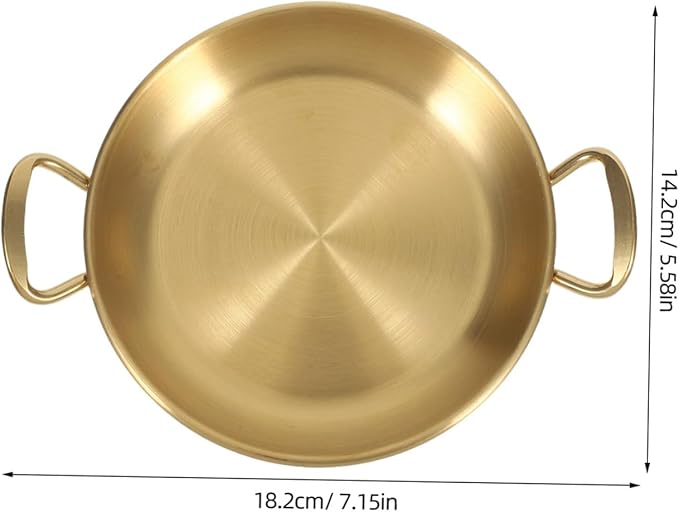 Double Ear Seafood Pot Snack Bowl Serving Tray Silver Platter Suitable for Family Gatherings Parties