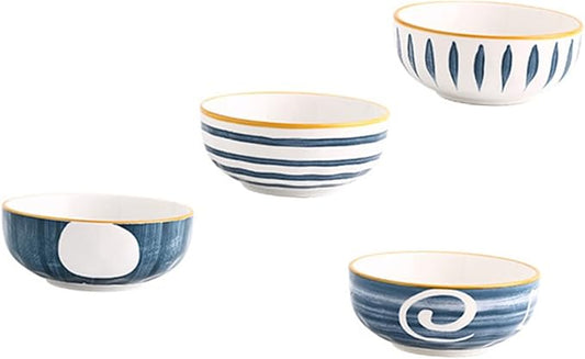 VOSAREA 4pcs Ceramic Sauce Dishes Japanese Style Appetizer Plate Condiment Serving Trays