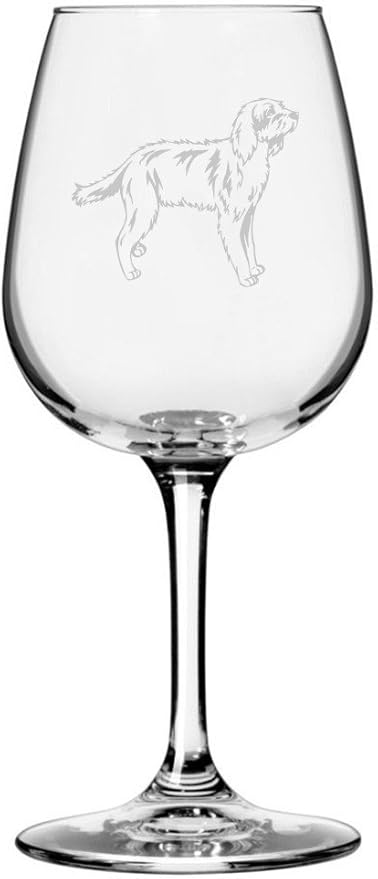 Etched Laser Art Briquet Griffon Vendeen Personalized Dog Themed Etched 12.75oz Wine Glass Custom Dog Breed Wine Glasses for Pet Lovers, Unique Birthday Gift for Men & Women, Personalized Gift