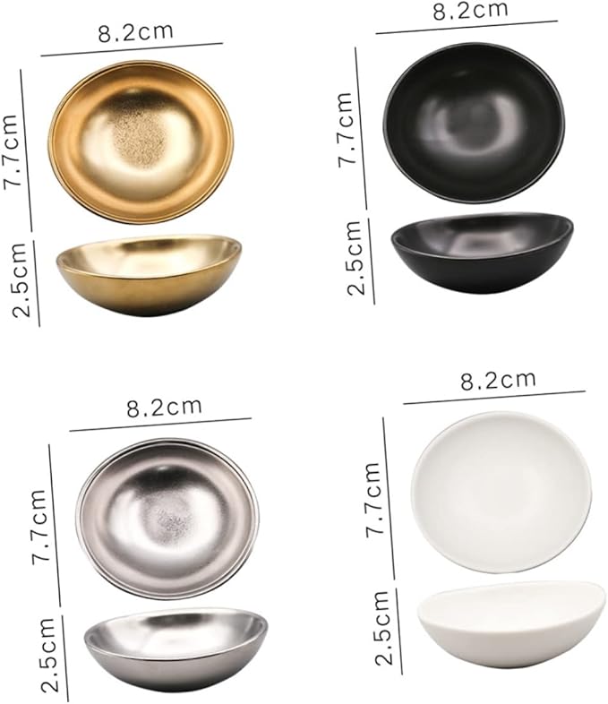 Alipis 4pcs Assorted Color Seasoning Dishes for Sushi and Condiments -shaped Small Plates for Vinegar Sauce and Dipping Sauces for Appetizers and Table Settings