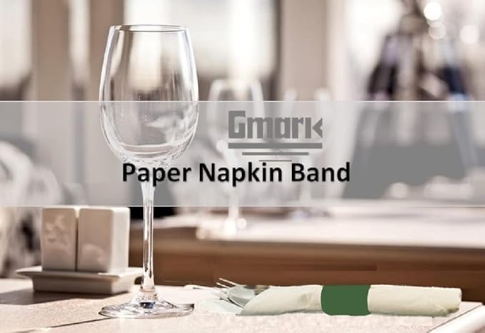 Gmark Paper Napkin Band Box of 2500 (Hunter Green), Paper Napkin Rings self Adhesive GM1054