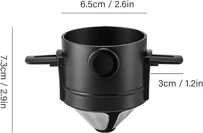 2 Pcs Pour Over Coffee Dripper, Stainless Steel Pour Over Coffee Filter Reusable Permanent Brewing Basket for Coffee Makers and Drip Brewing