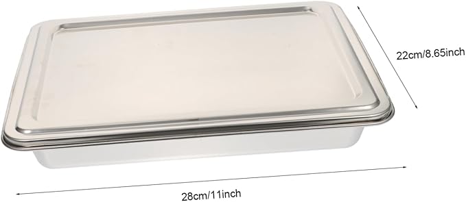 Stainless Steel Deep Compartment Lunch Tray Lid Sturdy Food Divided Plate for Students for School Lunches and Meal Prep