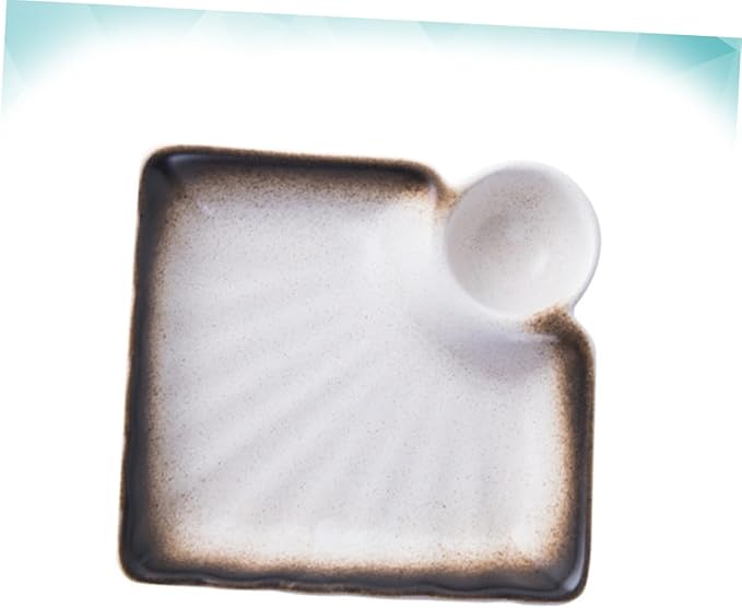 Luxshiny Ceramic Sauce Dish with Vinegar Dish Square Dipping Bowl for Appetizers Home Use Easy to Clean 4-Piece Set Versatile Seasoning Saucer