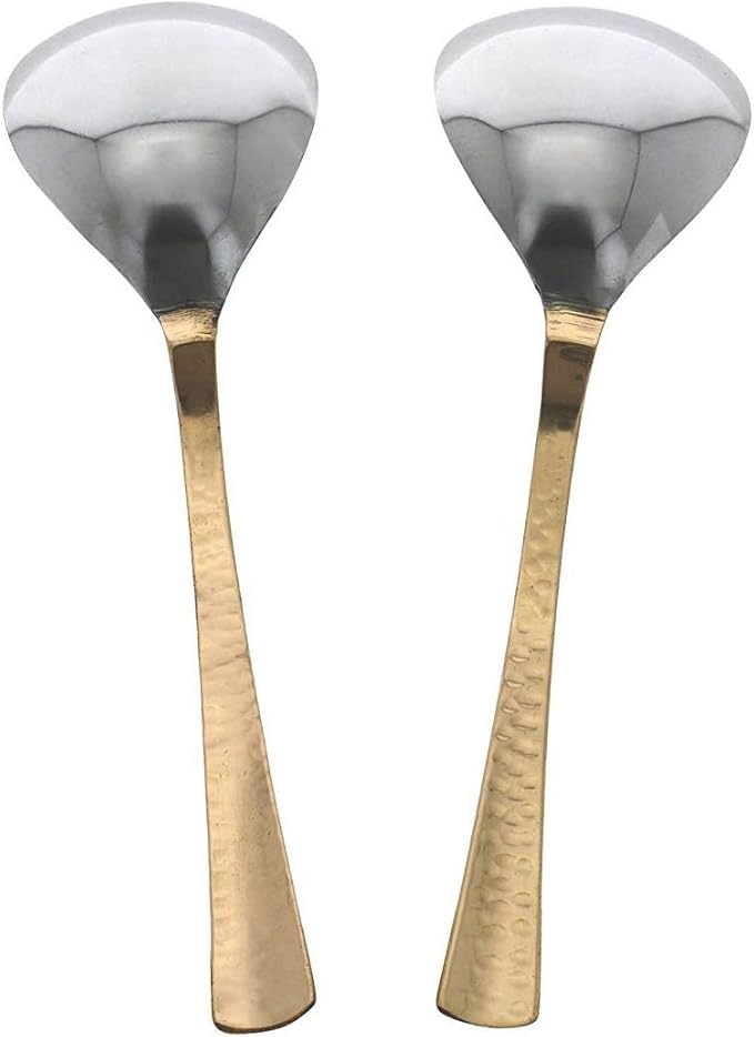 BONA FIDE COPPER hammered Serving Spoons Set of 2 Indian Dinnerware Serveware,copper spoon set size 8 inch long,serving spoon