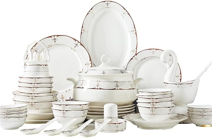 European Tableware Bowls Plates Ceramic Sets Tableware Sets Tableware Sets 58 Pieces