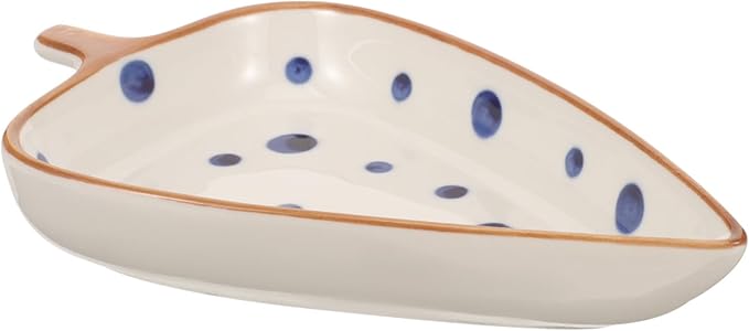 Alipis Ceramic Leaf-shaped Snack Plates Hand-painted Appetizer Dishes for Sauces Desserts Salads Multi-use Serving Tray for Home Restaurant Compact Decorative Food Dish