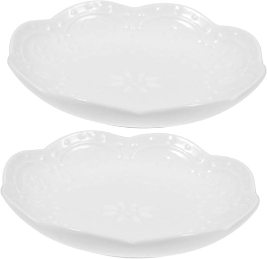 2pcs Ceramic Appetizer Plates Versatile Sauce Dishes for Dipping Seasoning and Condiments Modern Design for Table Decor for Soy Sauce Mustard and More