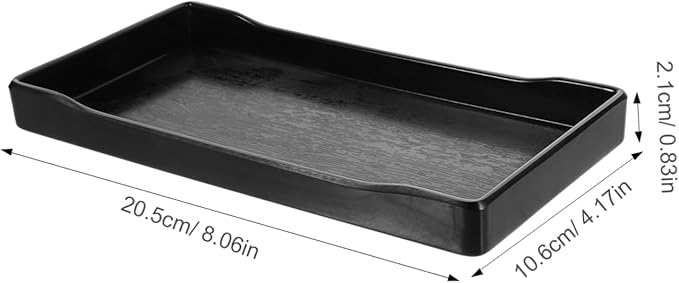Happyyami 2pcs Black Serving Tray for Party Multi-Functional Fruit Snack Cake Water Cup Storage Tray