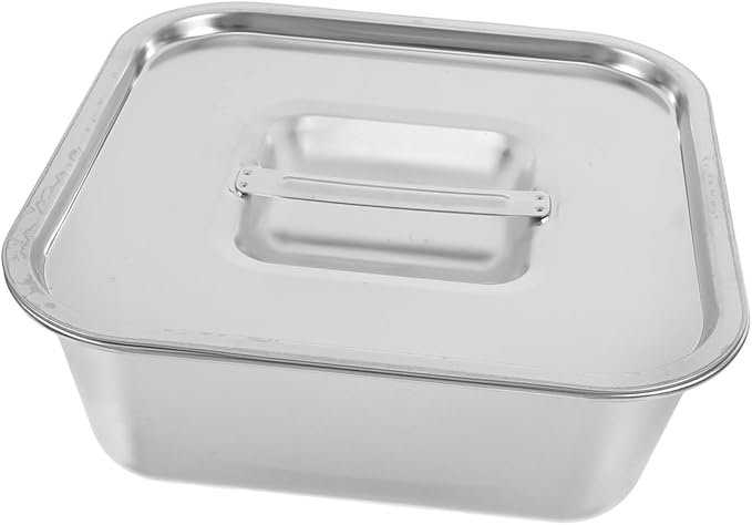 GLEAVI Versatile Round Serving Trays Stainless Steel Square Plate Easy Clean Design for Snacks