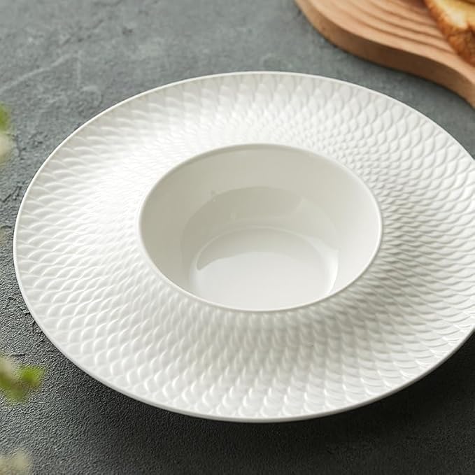 SONGCHAO Party Supplies Ceramic Plate Dish Household Western Food Plate Pasta PlateHotel Tableware Dish Plate Dinnerware Plates Party Plates (Color : 12 inches, Size : No specs)