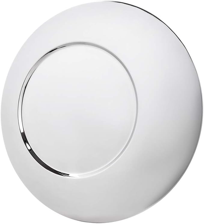 A La Mode ALM-429, 15-1/2'' Stainless Steel Single Wall Serving Tray, Moon Design Platter, Asymmetric Metal Serving Dish, Elegant Round Serveware Plate