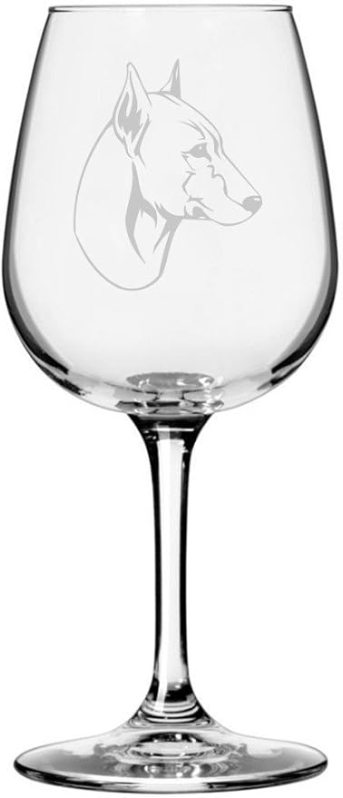 Etched Laser Art Personalized Dog Themed Etched Wine Glass - Custom Dog Breed Wine Glasses, Ideal for Pet Lovers, Unique & Personalized Birthday Gift for Men & Women - Old English Terrier, 12.75 oz