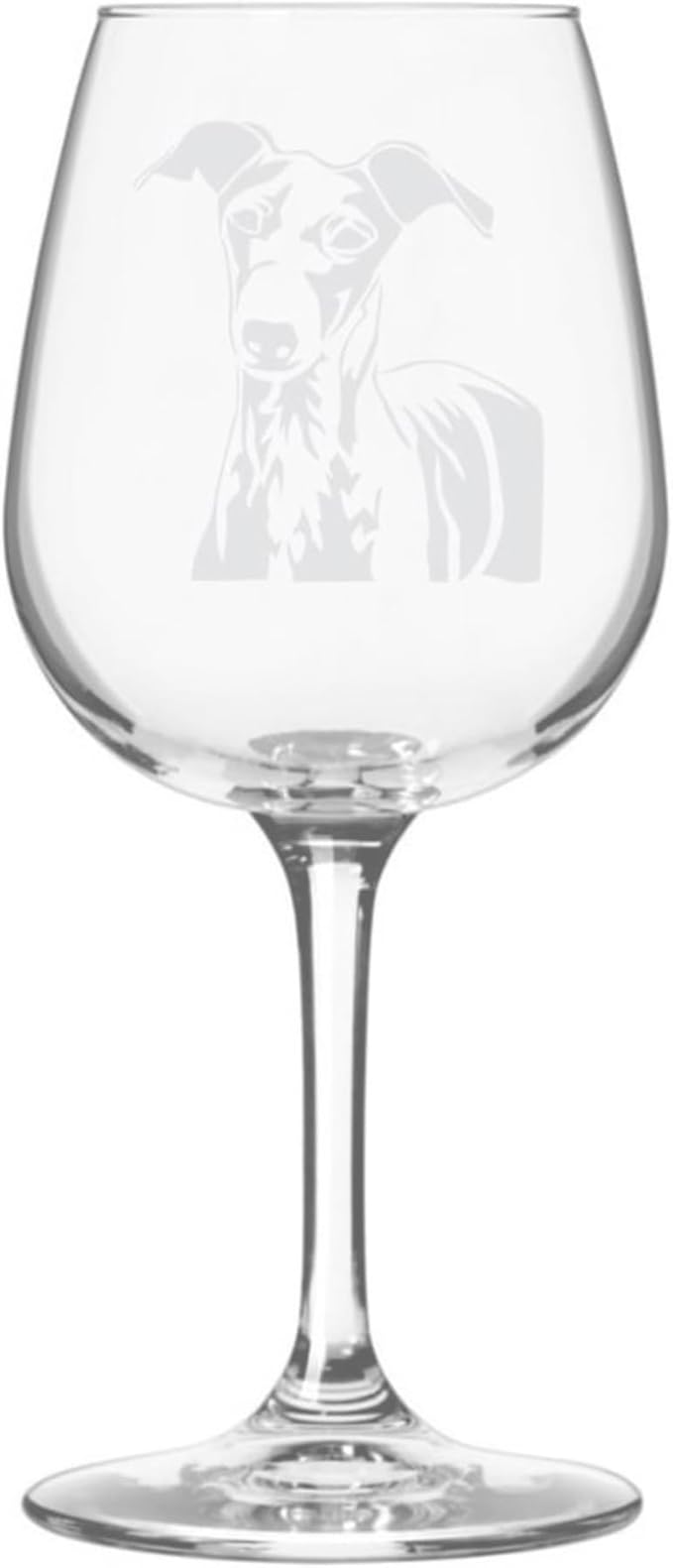 Etched Laser Art Italian Grayhound Personalized Dog Themed Etched 12.75oz Wine Glass Custom Dog Breed Wine Glasses, Ideal for Pet Lovers, Unique Birthday Gift for Men & Women, Personalized Gift