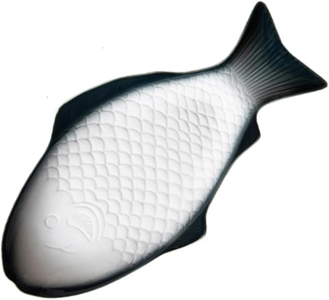 Zerodeko Ceramic Fish-shaped Dish for Snack Storage Unique Serving Platter Deep Green for Family Gatherings Parties and Home Dining Decor