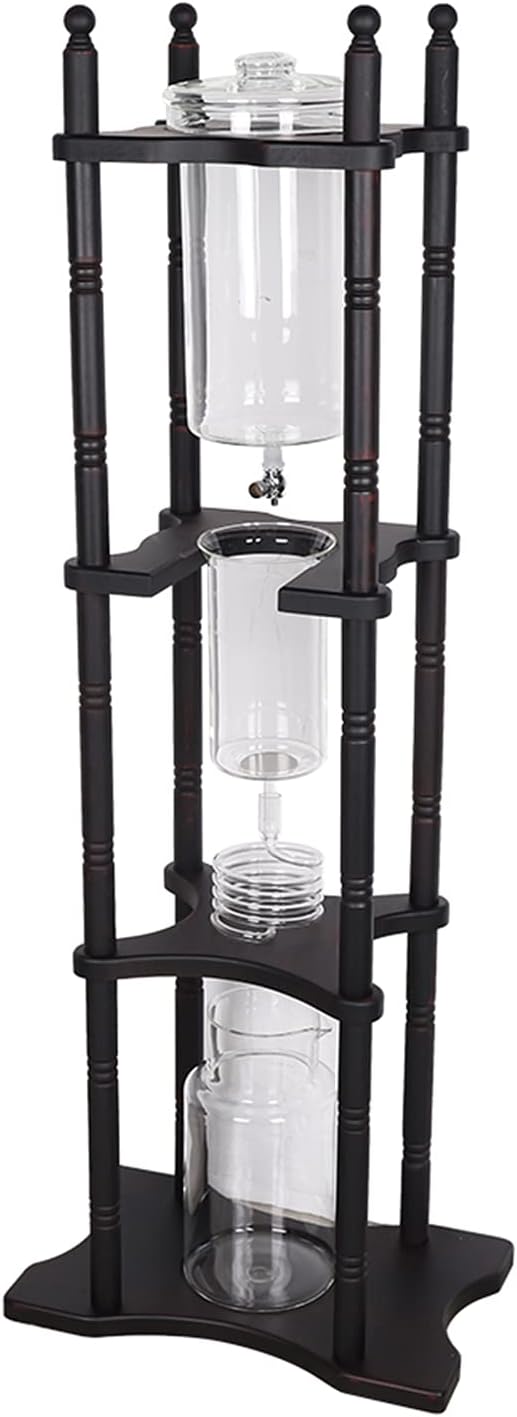 Ice Dripper Coffee Maker, 67.63 oz Cold Brew Coffee Tower with Built-In Glass Filter Core and V-Shaped Spout, Adjustable Speed & Extraction Time Manual Ice Drip Coffee Maker For Cafes Parties