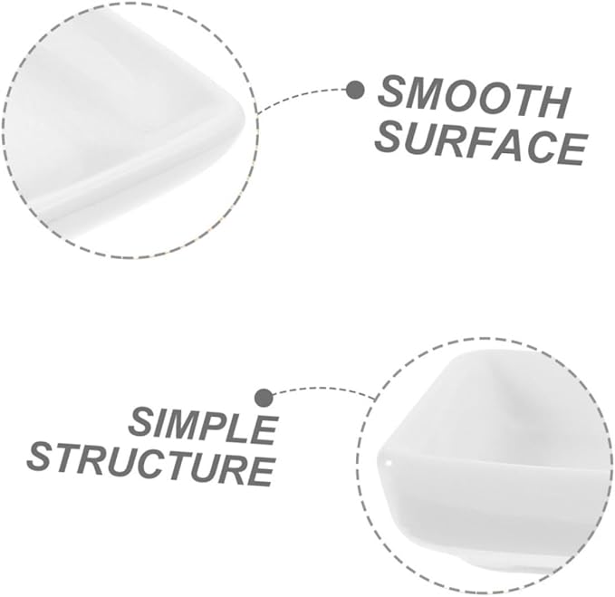 GLEAVI 4Pcs Ceramic Serving Platter Compartment Appetizer Dishes Sauce Cups for Ketchup Soy and Snacks for Parties and Gatherings