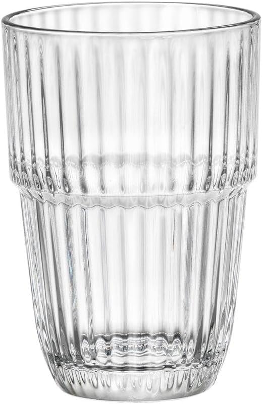 Bormioli Rocco Barshine 12.88 oz. Long Drink Stackable Tempered Drinking Glasses, Set of 6, Clear