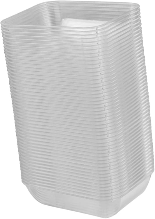 100pcs Disposable Seasoning Dishes Rectangular Transparent Appetizer Plates for Sauces Condiments and Dipping for Home Restaurant Parties and Catering