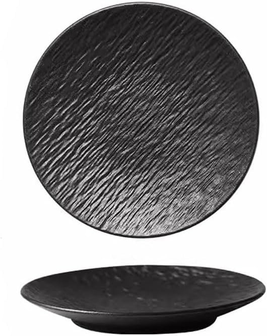 SONGCHAO Party Supplies Stone Grain Ceramic European Dinner Plate Light Luxury Steak Plate Salad Plate Ceramic Plate Flat Plate Shallow Plate Party Plates (Color : A, Size : Small)