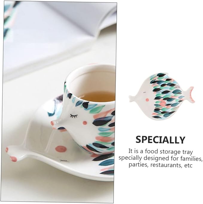 Dipping Bowls,Ceramic Serving Dishes,Food Serving Tray,Fish Shaped Ceramic Plate Appetizer Plates Meat Platter Fruits Plate Ceramic Serving Platter
