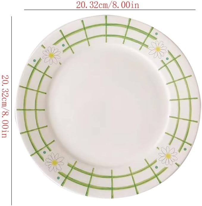 Plates for Kitchen Small Fresh and Simple White Ceramic Dinner Plate Western Food Plate Fruit Plate Salad Plate Plate for Eating