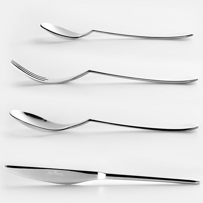 ROCKLAND 146-Piece Serving Utensils Set Flatware, 18/10 Stainless Steel Flatware Set - Mirror Polished Service for 12-24, Hostess Serving Set in Aluminum Case with Handle & Locks, Gift Box