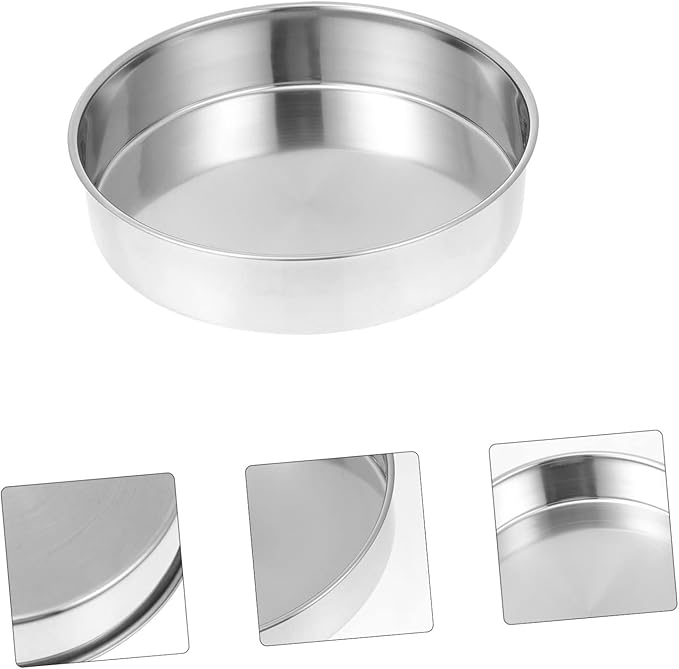 Cabilock 2 pcs Stainless Steel Steaming Plates for Kitchen Supplies Silver Serving Trays for Cold Noodles Cakes Easy to Clean Polished Design Dishwasher Safe