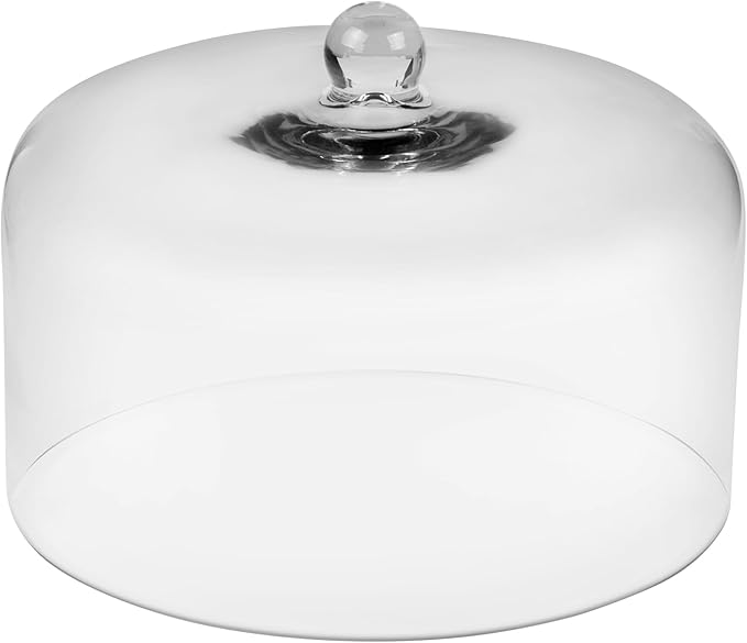Handmade Sturdy Glass Cake Dome, Cake Cover Lid for Cake, Food and Display, Glass Topper For Cake Plate And Cake Stand, Cake Stand Topper, Glass Dome Cloche, Glasss Cloche (12"x8")