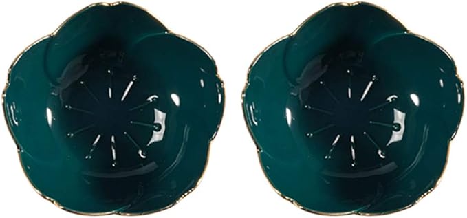 2pcs Ceramic Dip Bowls Sauce Dishes Seasoning Serving Bowl Sushi Soy Plate for Snack Sushi Fruit Appetizer Dessert-Green
