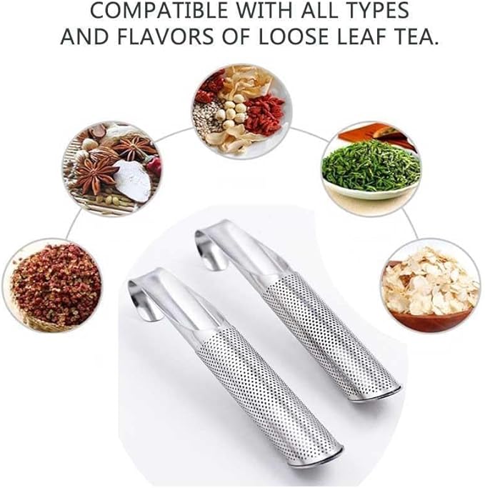 Stainless Steel Tea Diffuser, 2025 New Stainless Steel Tea Infuser, Mesh Strainer with Hanging Hook Handle, Tea Bags for Loose Leaf Tea, Tea Artifact Creative Pipe (1 PCS)