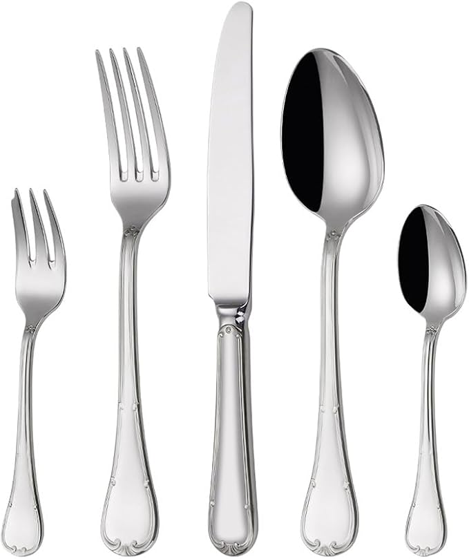 Stainless Steel Flatware serving set,Home Kitchen Eating Tableware Set,Dishwasher Safe,For Home Kitchen Restaurant Hote 5/20/30 Piece 304 Stainless Steel Knife And Fork Hotel Series Western Food Knife