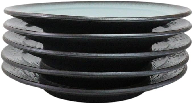 Ebros Gift Blue Sky Stars Artistic Seikai Porcelain Collection Dinnerware Serveware Kitchenware Set Asian Japanese Dining Restaurant Supply (Pack Of 5 Large Round Dinner Plates 10"D)