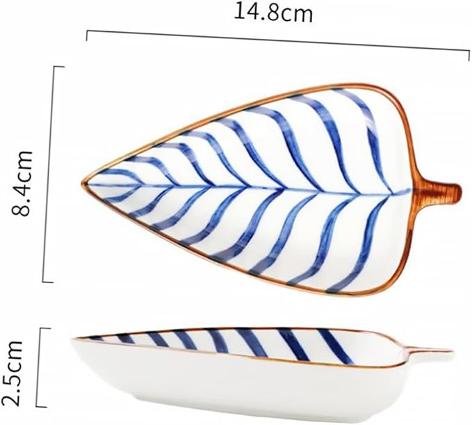 Cabilock Leaf-shaped Ceramic Sauce Dish Versatile Dipping Bowls for Condiments Snacks Fruits and Desserts for Home Parties Bbqs and Outdoor Events Random Style
