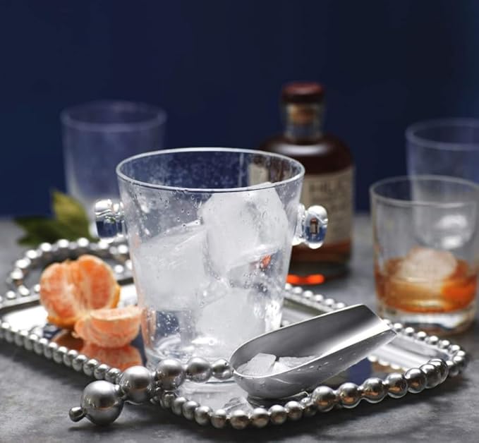 Mariposa Beaded Service Tray, One Size, Silver