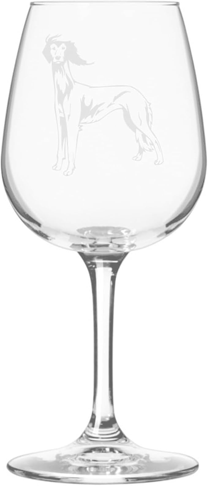 Etched Laser Art Personalized Dog Themed Etched Wine Glass - Custom Dog Breed Wine Glasses, Ideal for Pet Lovers, Unique Birthday Gift for Men & Women, Personalized Gift - Saluki, 12.75 oz
