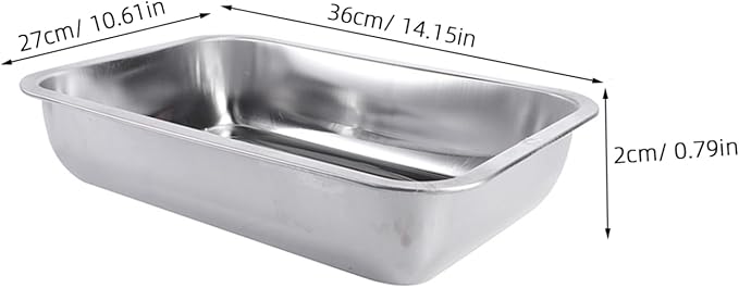 Garneck Stainless Steel Storage Tray Baking Rack Silver Trays for Serving Divided Dinner Plates Food Plate