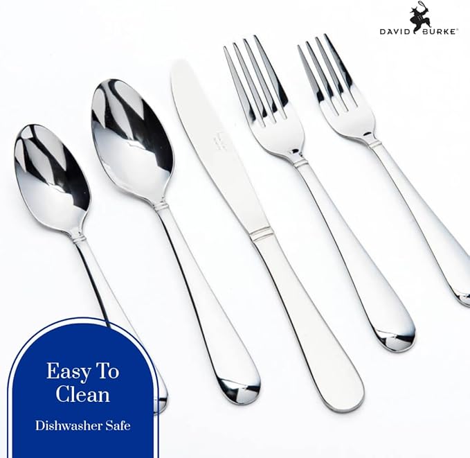 David Burke 20-Piece Stainless Steel Orlean Flatware Set - Service for 4