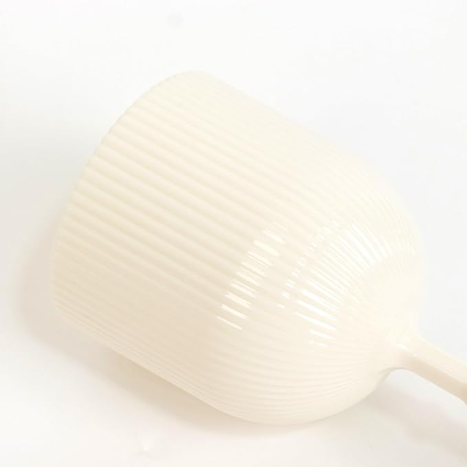 TCF Linen 12 Pack White Plastic Wine Goblets, 9oz Ribbed Reusable Shatterproof Drinkware for Weddings Parties Catering Cocktails and Desserts Cups