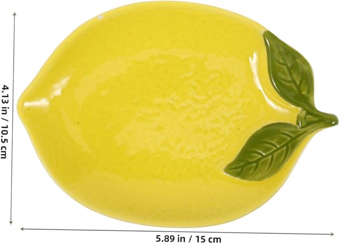 GLEAVI Adorable Lemon Plate Ceramic Dessert Bowl Smooth Surface for Snacks Fruits and Sweets