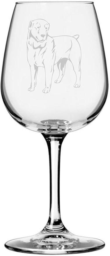 Etched Laser Art Central Asian Shepherd (Ovcharka) Personalized Dog Themed Etched 12.75oz Wine Glass Custom Dog Breed Wine Glasses for Pet Lovers, Personalized Birthday Gift for Men & Women